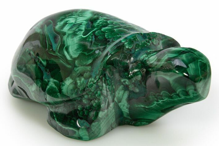 Flowery, Malachite Turtle Carving - DR Congo #317778